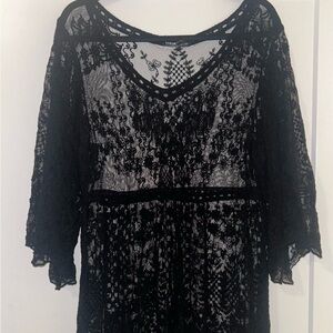 SHEIN Black Lace Swim Coverup